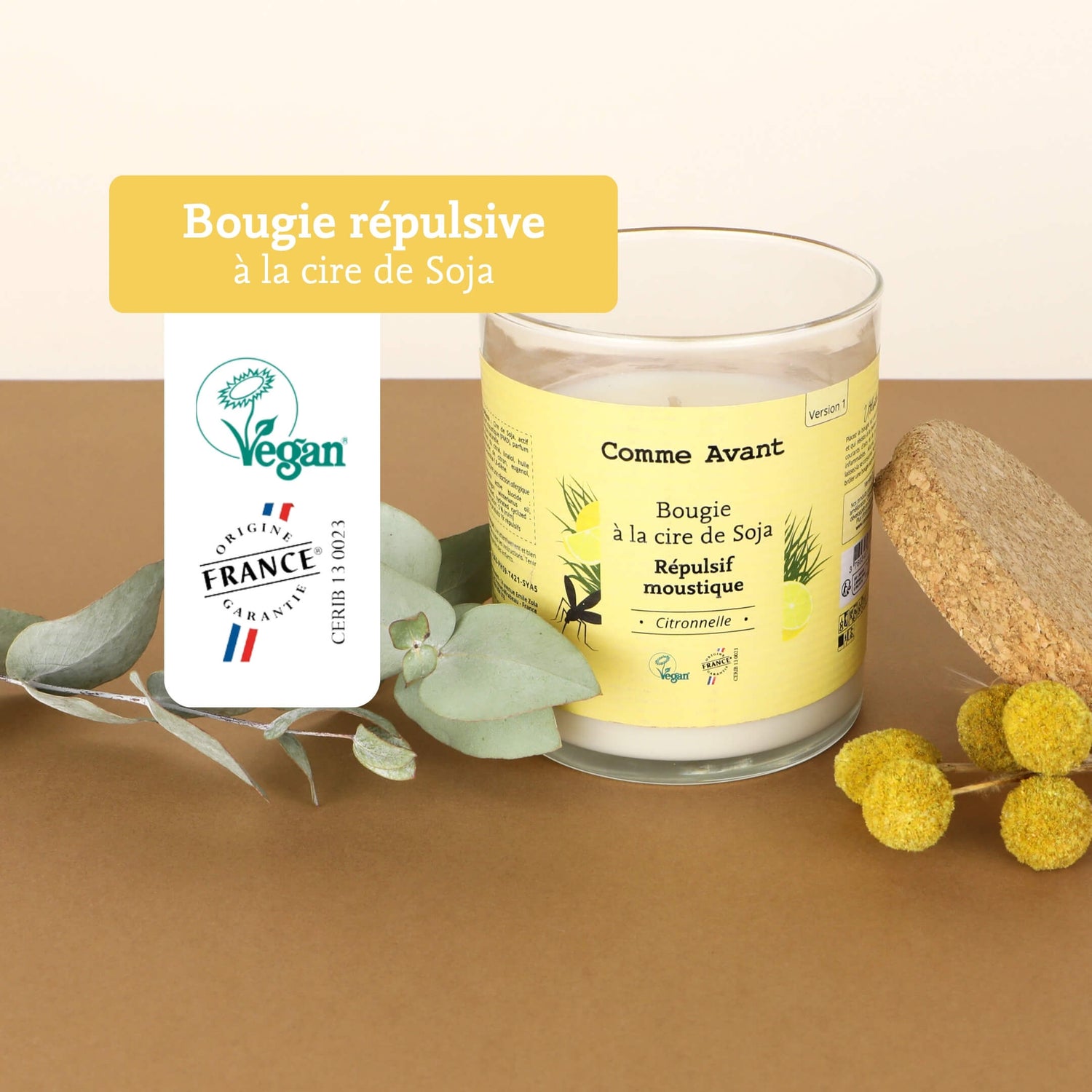 Label bougie répulsive comme avant