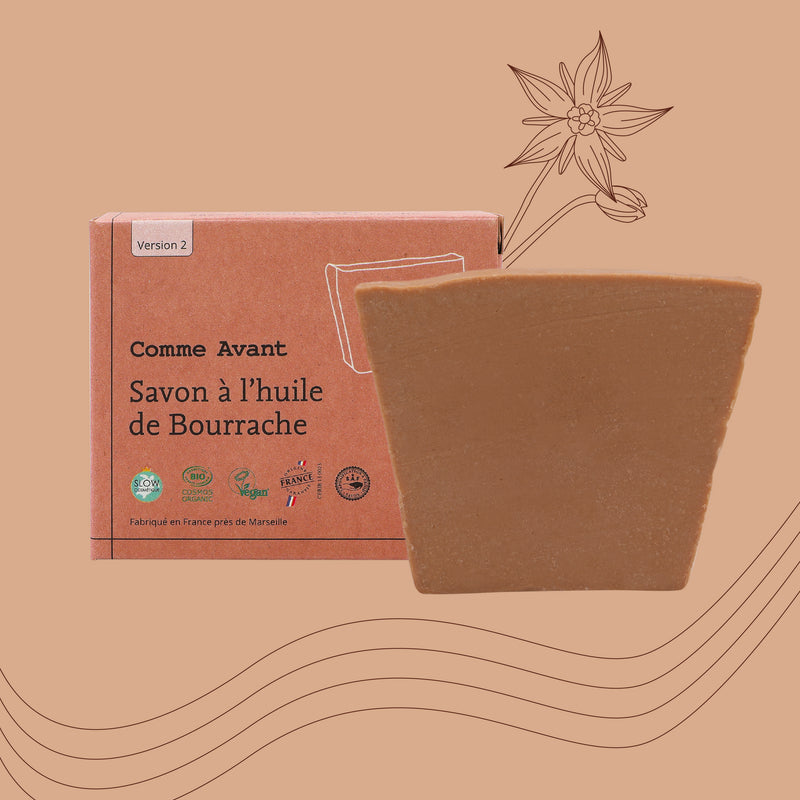 Savon à l'huile de bourrache comme avant