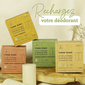 Recharges déodorants solides comme avant