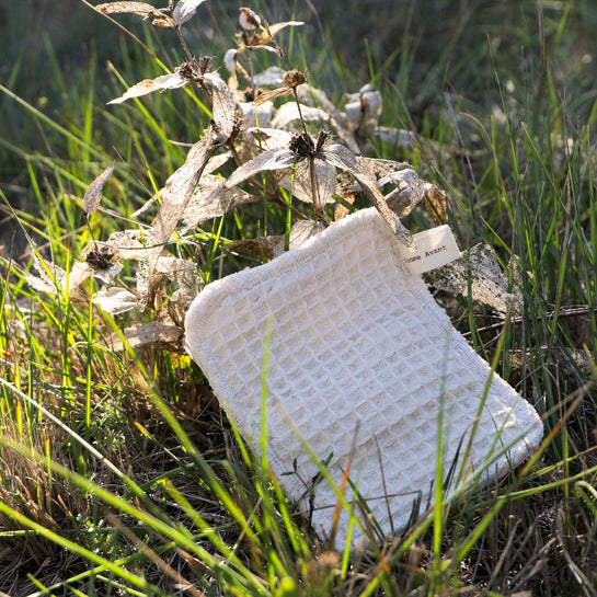 éponge lavable en nid d'abeille et loofah en tissu naturel