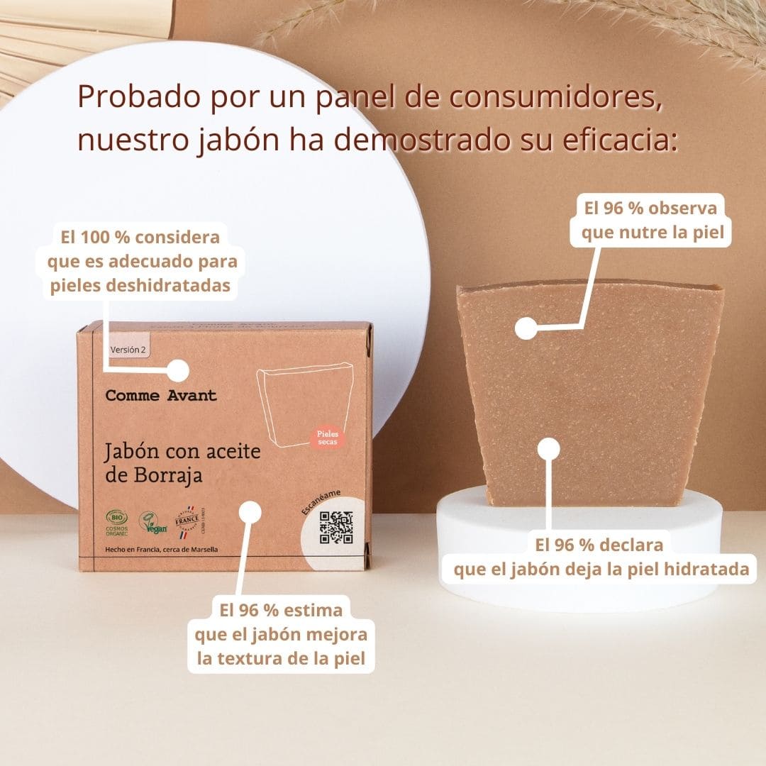 probado por consumidores jabón borraja comme avant
