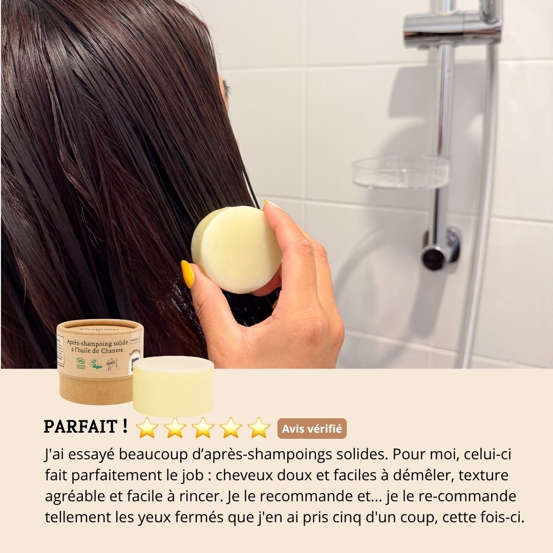 Avis 5 étoiles apres shampoing solide Comme Avant