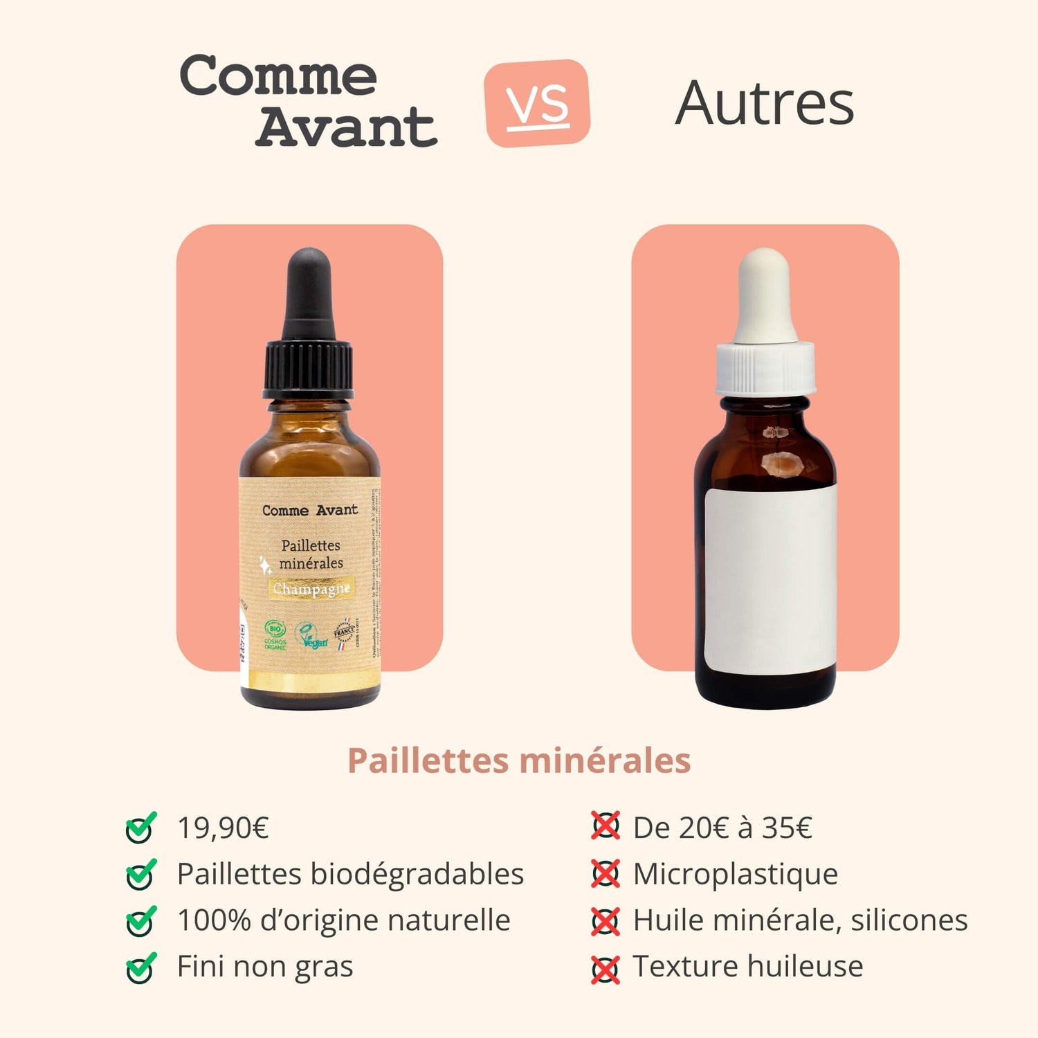 Concurrent paillettes minérales comme avant