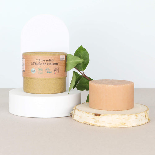 crème solide à l'huile de noisette comme avant