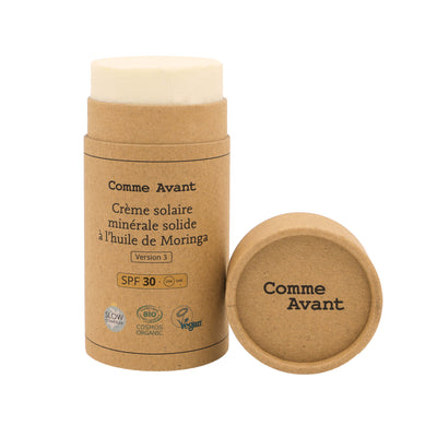 Protector solar mineral sólido SPF30 con aceite de moringa - Versión 3