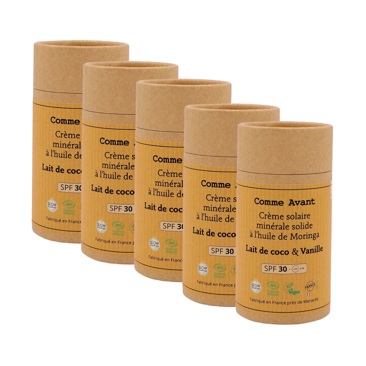 Crème solaire spf30 lait de coco vanille comme avant