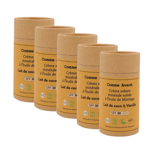 Crème solaire spf30 lait de coco vanille comme avant