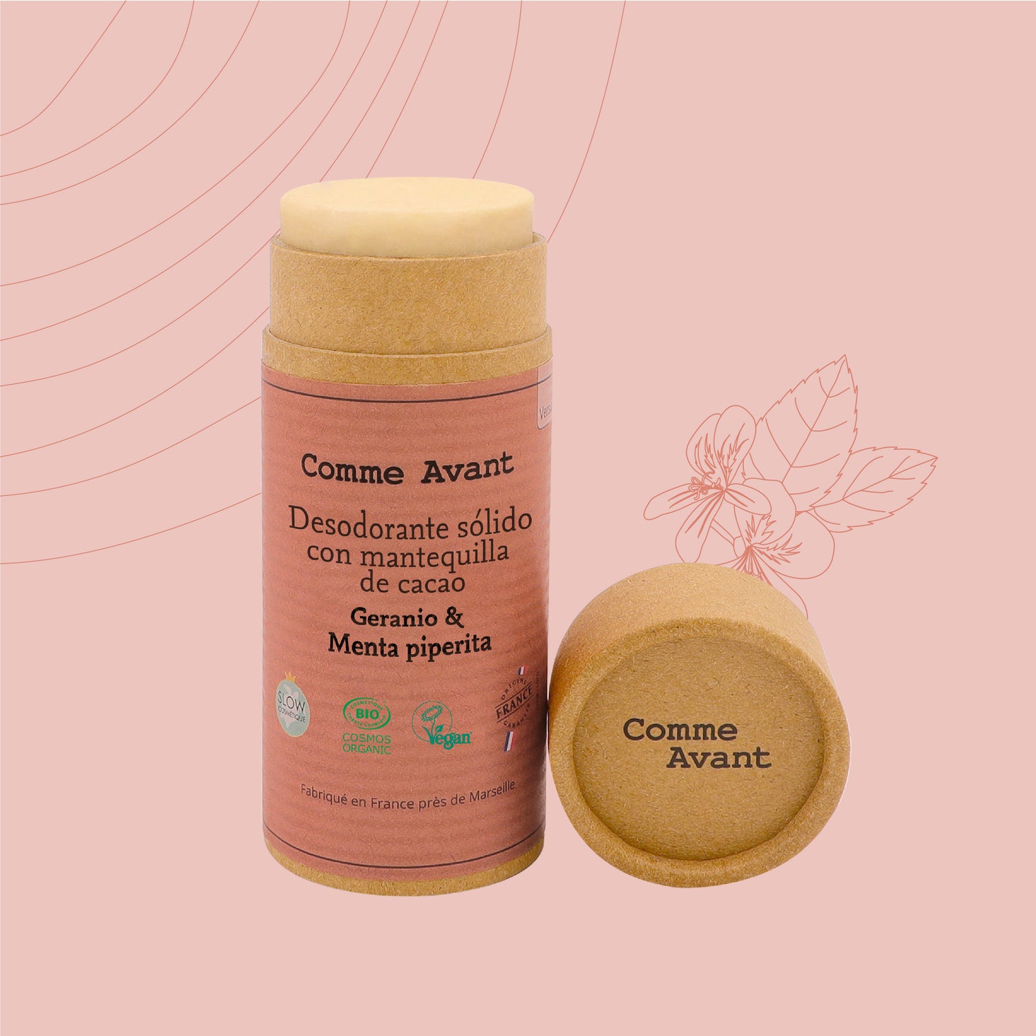 desodorante geranio y Menta piperita comme avant