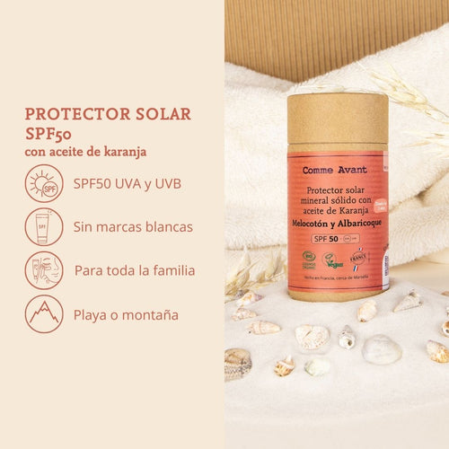 Protector solar mineral solido con aceite de karanja comme avant 