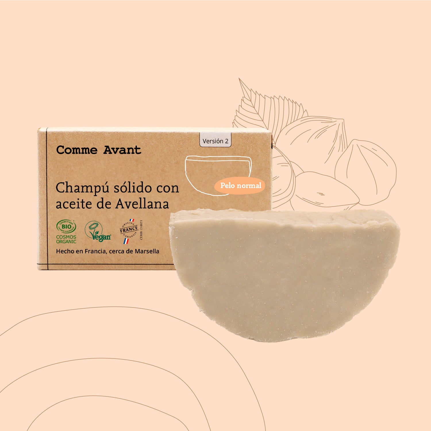 Champú sólido con aceite de Avellana Pelo normal Comme Avant