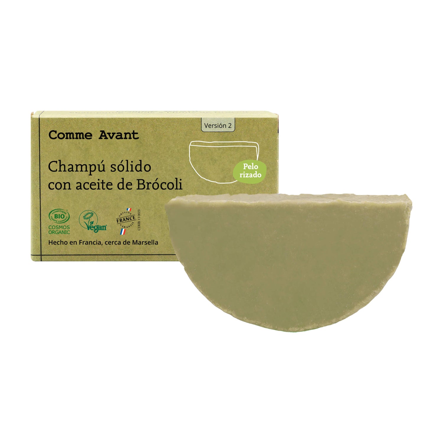 Champú sólido con aceite de Brócoli natural Pelo rizado