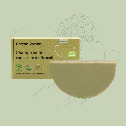 Champú sólido para cabello teñido o rizado con aceite de brócoli - Versión 2