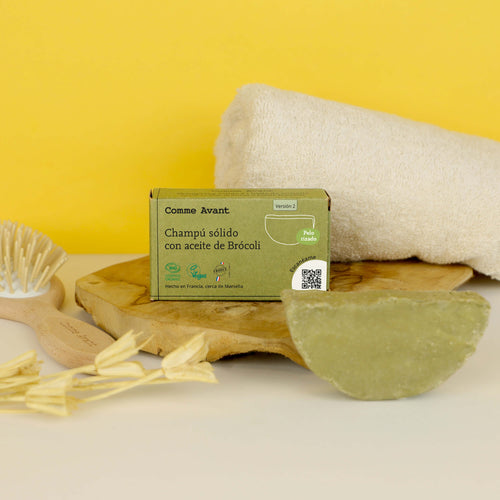 Champú sólido con aceite de Brócoli Pelo rizado comme avant