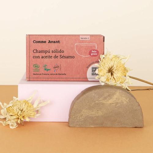 Champú sólido con aceite de Sésamo Pelo graso natural