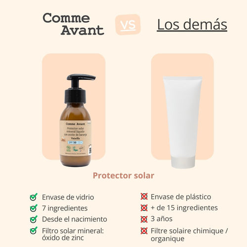 protector solar comme avant vs los demás