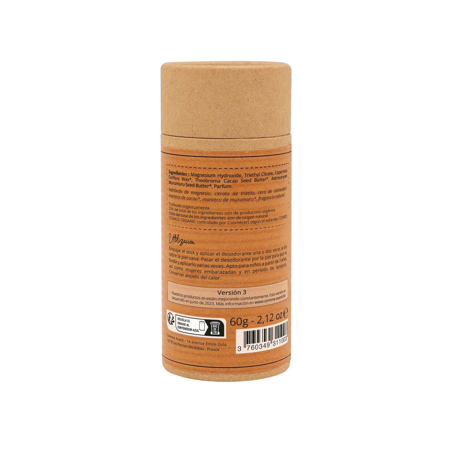 Desodorante sólido de manteca de Cacao Albaricoque Y Flor de cerezo Comme Avant
