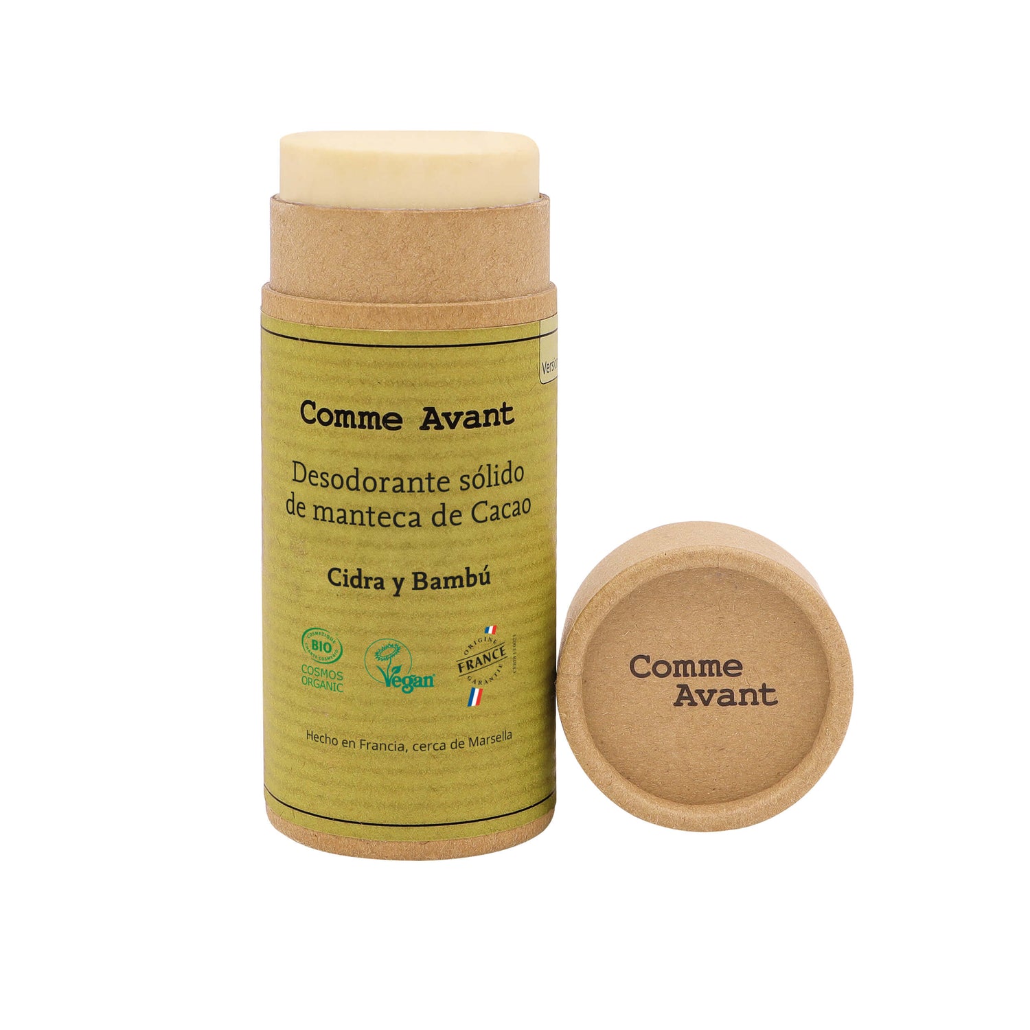 Desodorante sólido de manteca de Cacao Cidra y Bambú Cacao Comme Avant