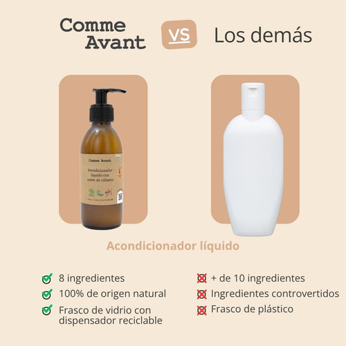 Comme Avant vs los demás acondicionador líquido
