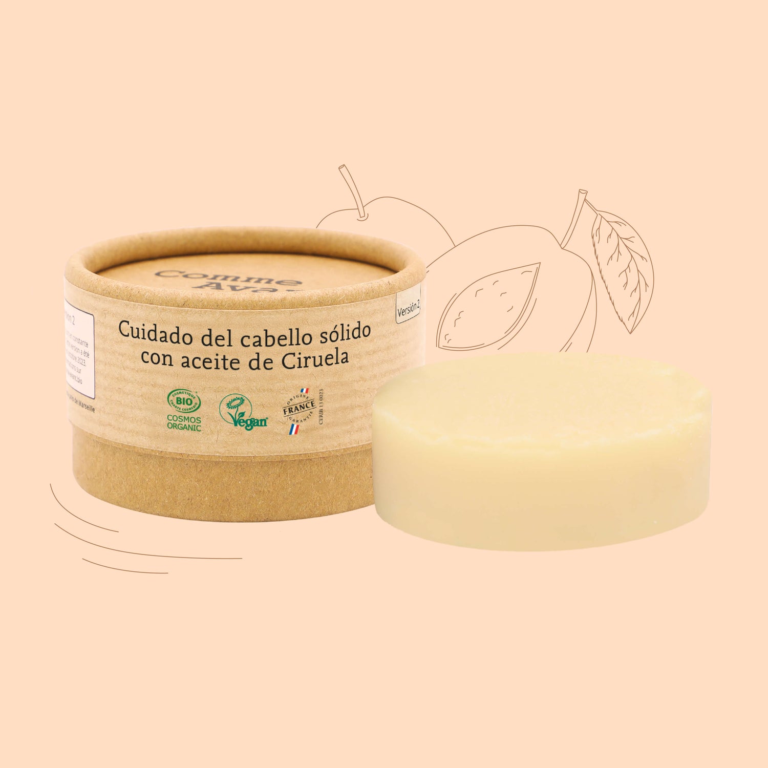 cuidado del cabello sólido con aceite de Ciruela