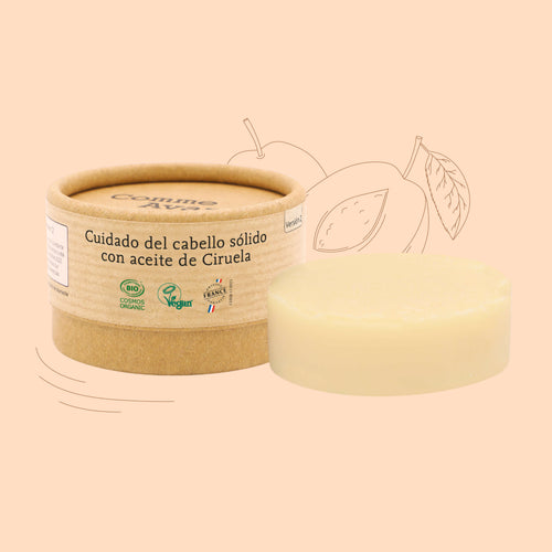 cuidado del cabello sólido con aceite de Ciruela