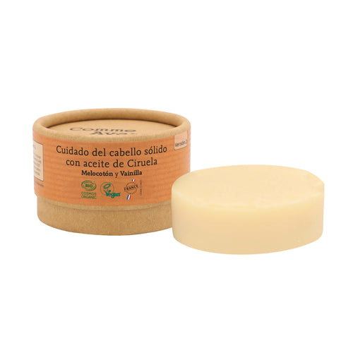 Cuidado del cabello sólido con aceite de Ciruela Melocotón y vanilla Comme Avant