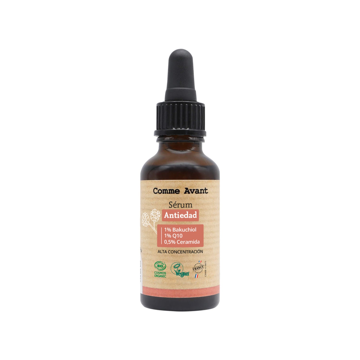 Sérum Antiedad Bakuchiol Q10 Ceramida alta concentracíon Comme Avant
