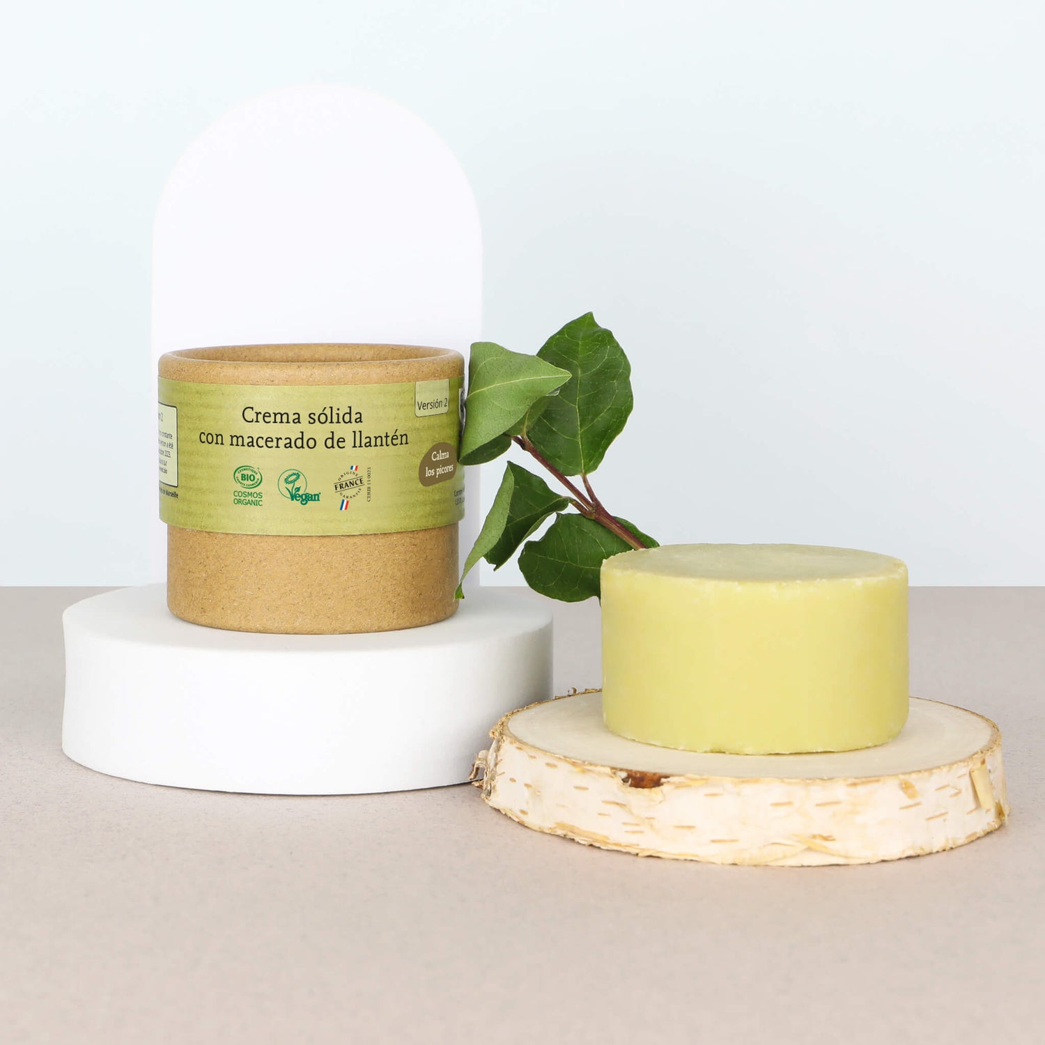 Crema sólida con macerado de llantén