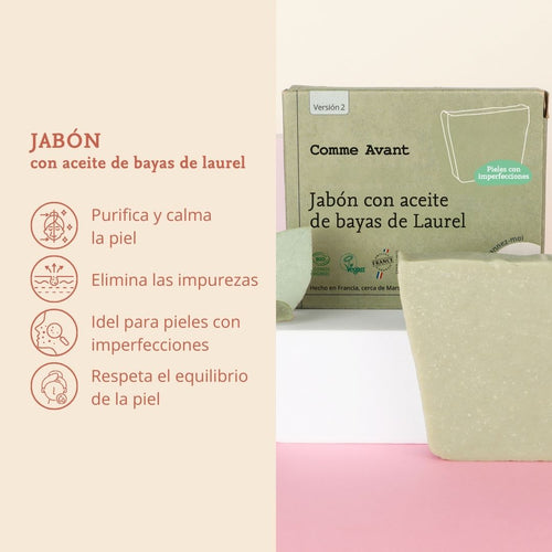 jabon con aceite de bayas de laurel comme avant 