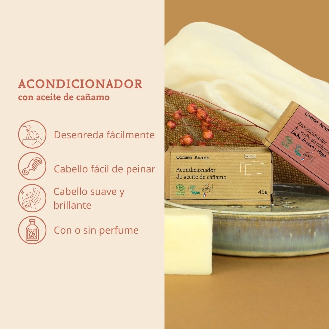 acondicionador con aceite de cañamo comme avant 