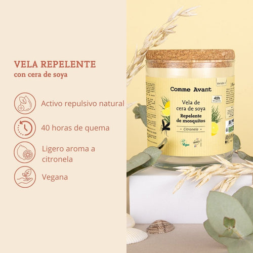 Vela de cera de soya repelente de mosquitos comme avant 