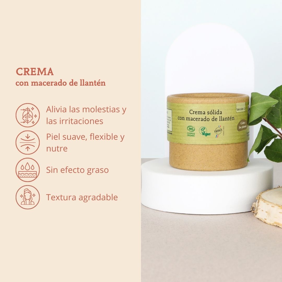 crema solida con macerado de llantén