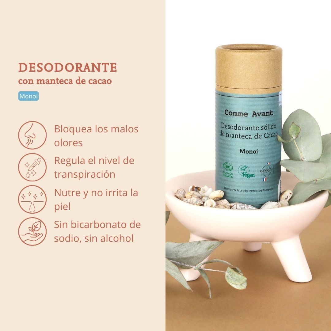 desodorante de manteca de cacao monoi