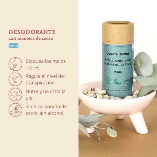 desodorante de manteca de cacao monoi