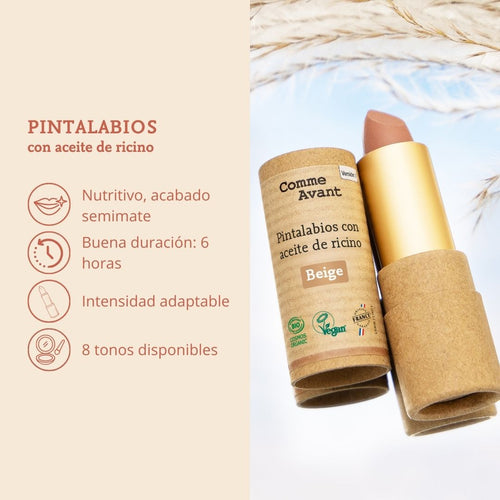 Pintalabios con aceite de ricino comme avant