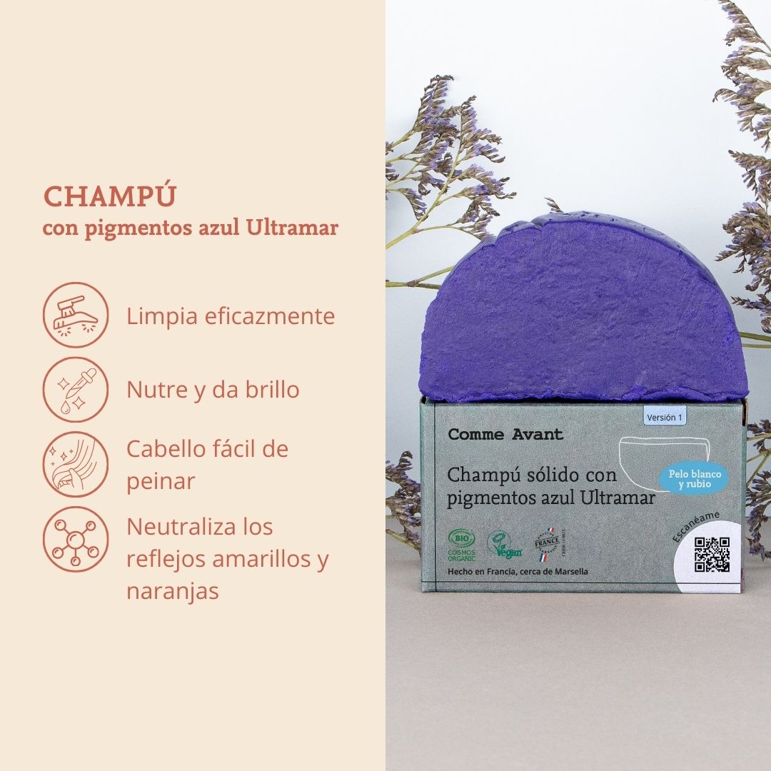 champu con pigmentos azul ultramar