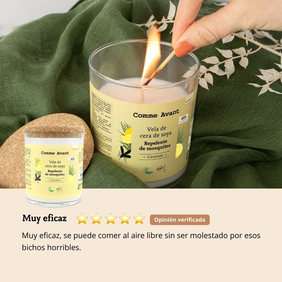 opinión vela repelente de mosquitos citronela comme avant