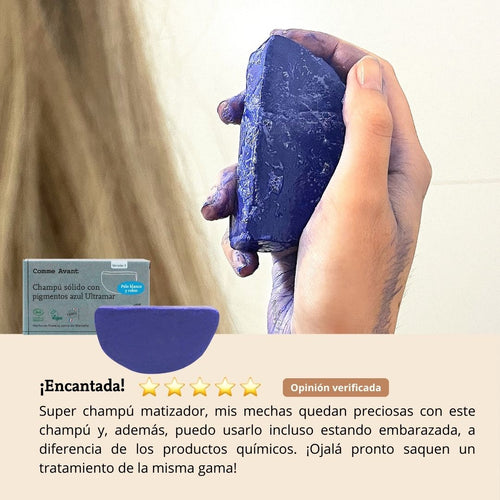 opinión champú con pigmentos azul comme avant