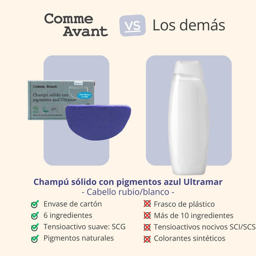  Champú sólido azul natural orgánico para cabellos rubios blancos 