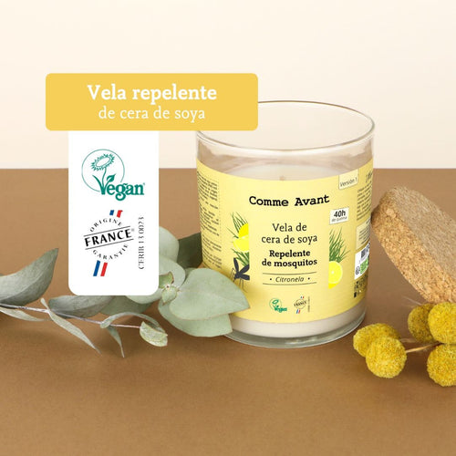 vela repelente de cera de soya comme avant natural 