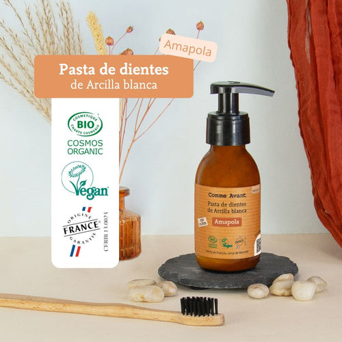 pasta de dientes de aceite de arcilla blanca comme avant