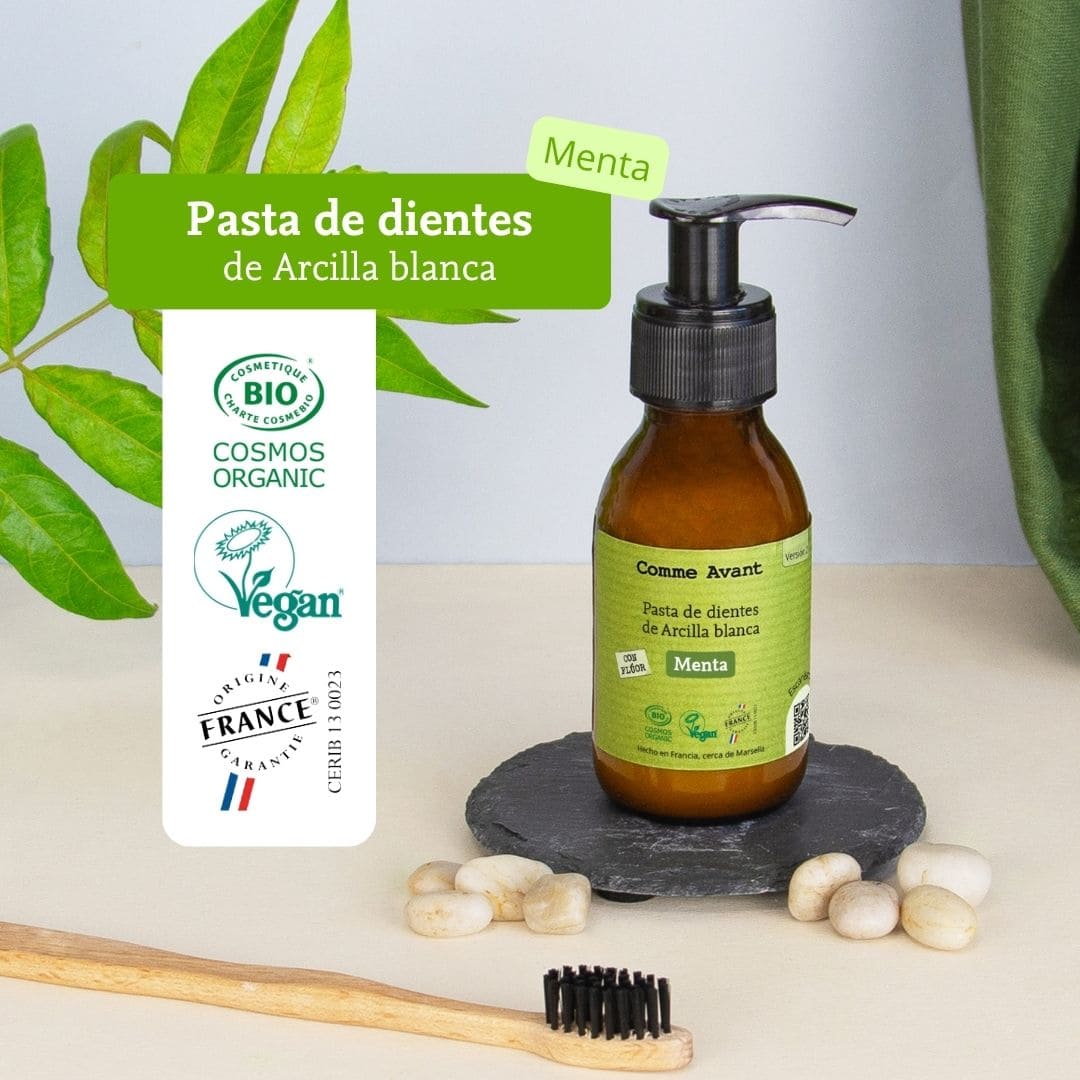 pasta de dientes de arcilla blanca y menta comme avant