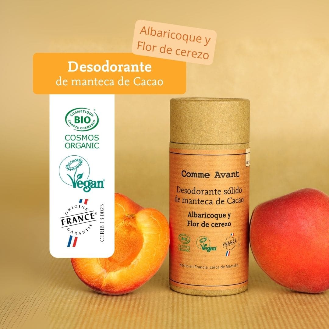 desodorante de manteca de cacao albaricoque y flor de cerezo