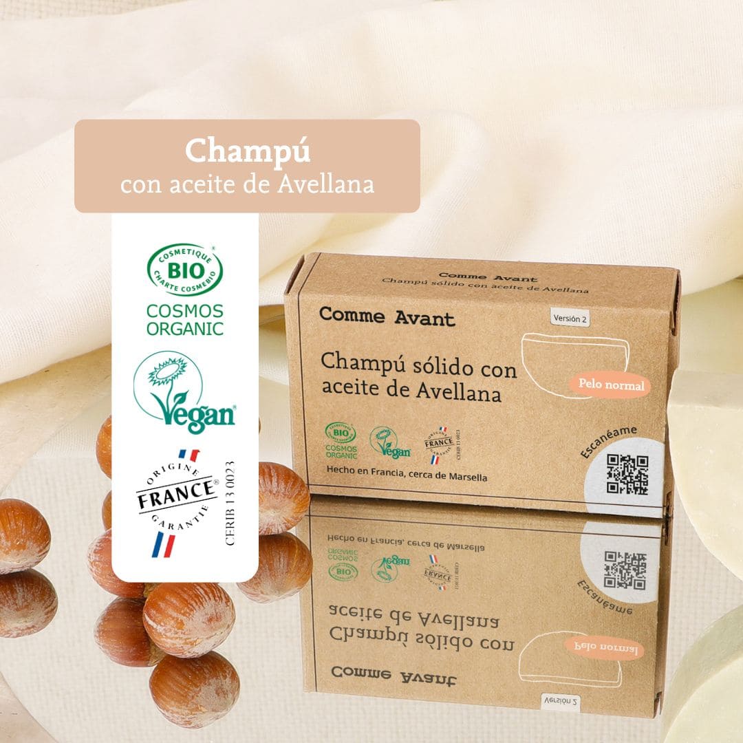 champu solido con aceite de avellana comme avant