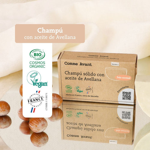 champu solido con aceite de avellana comme avant