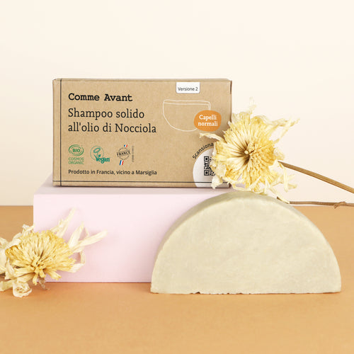 Shampoo solido all'olio di nocciola per capelli normali