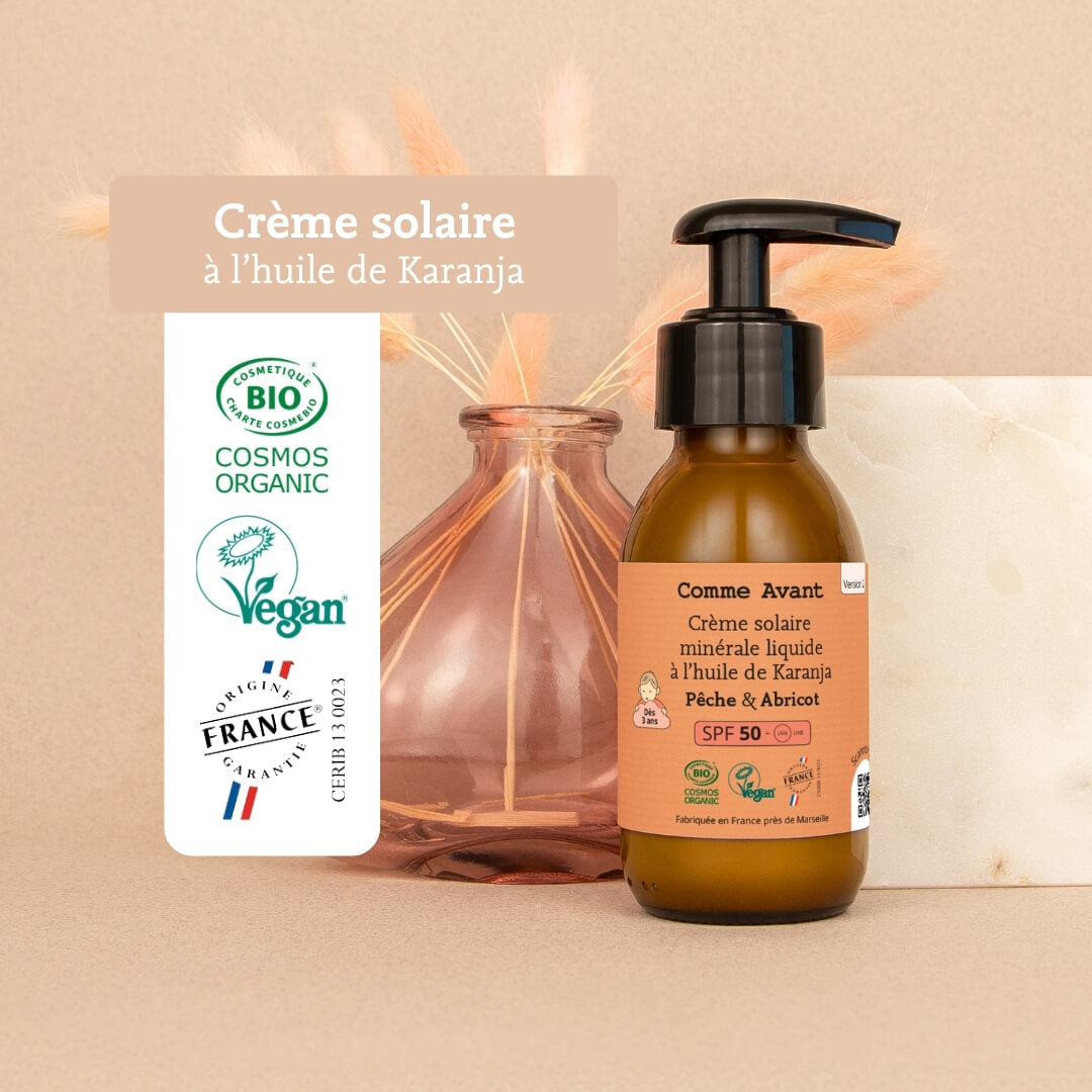 labels et certifications creme solaire liquide comme avant