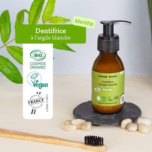 Label dentifrice menthe comme avant