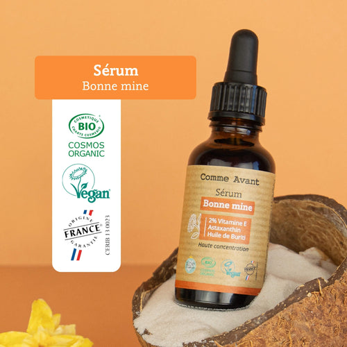 Label sérum bonne mine comme avant