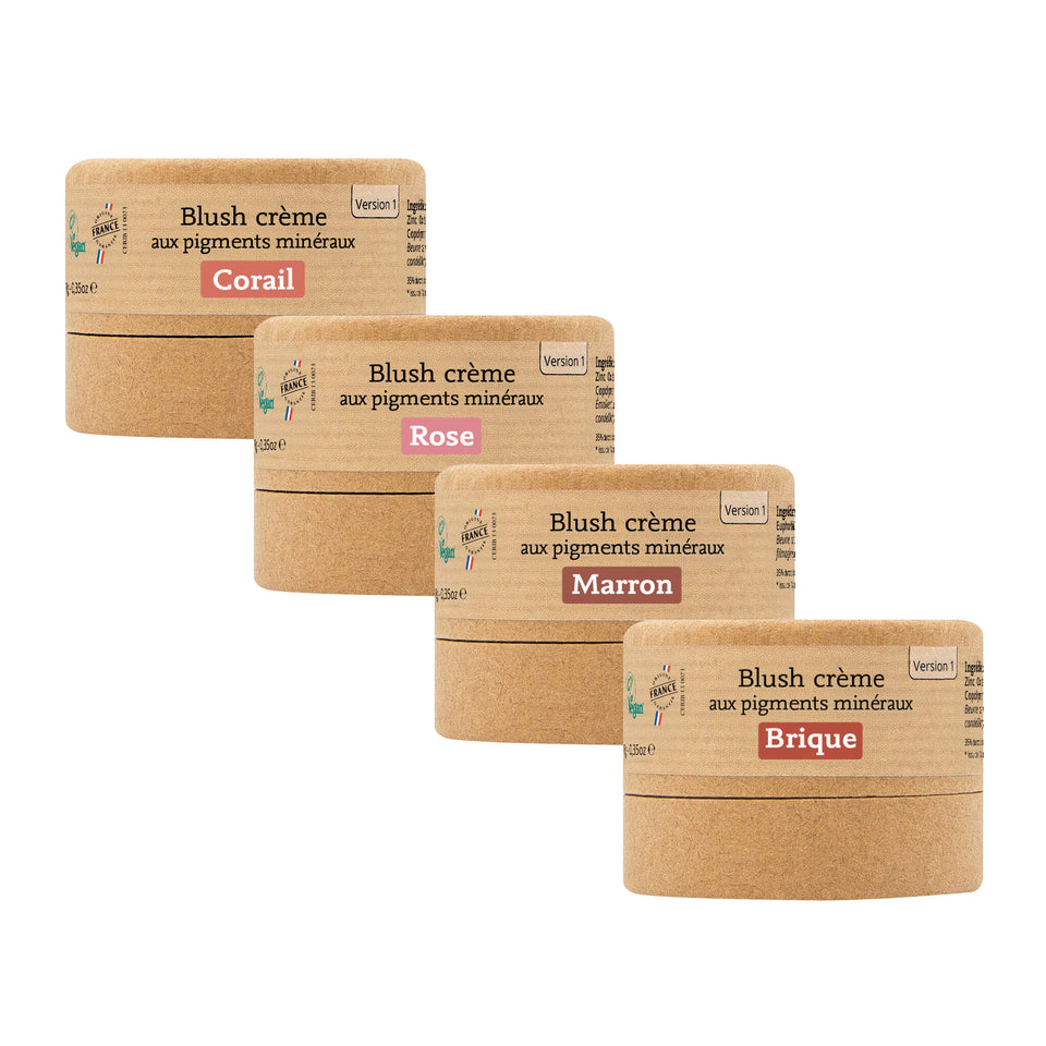 Packshot des 4 blushs Comme Avant