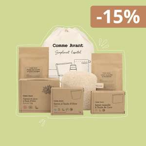 coffret maison Comme Avant avec produits ménagers zéro déchets